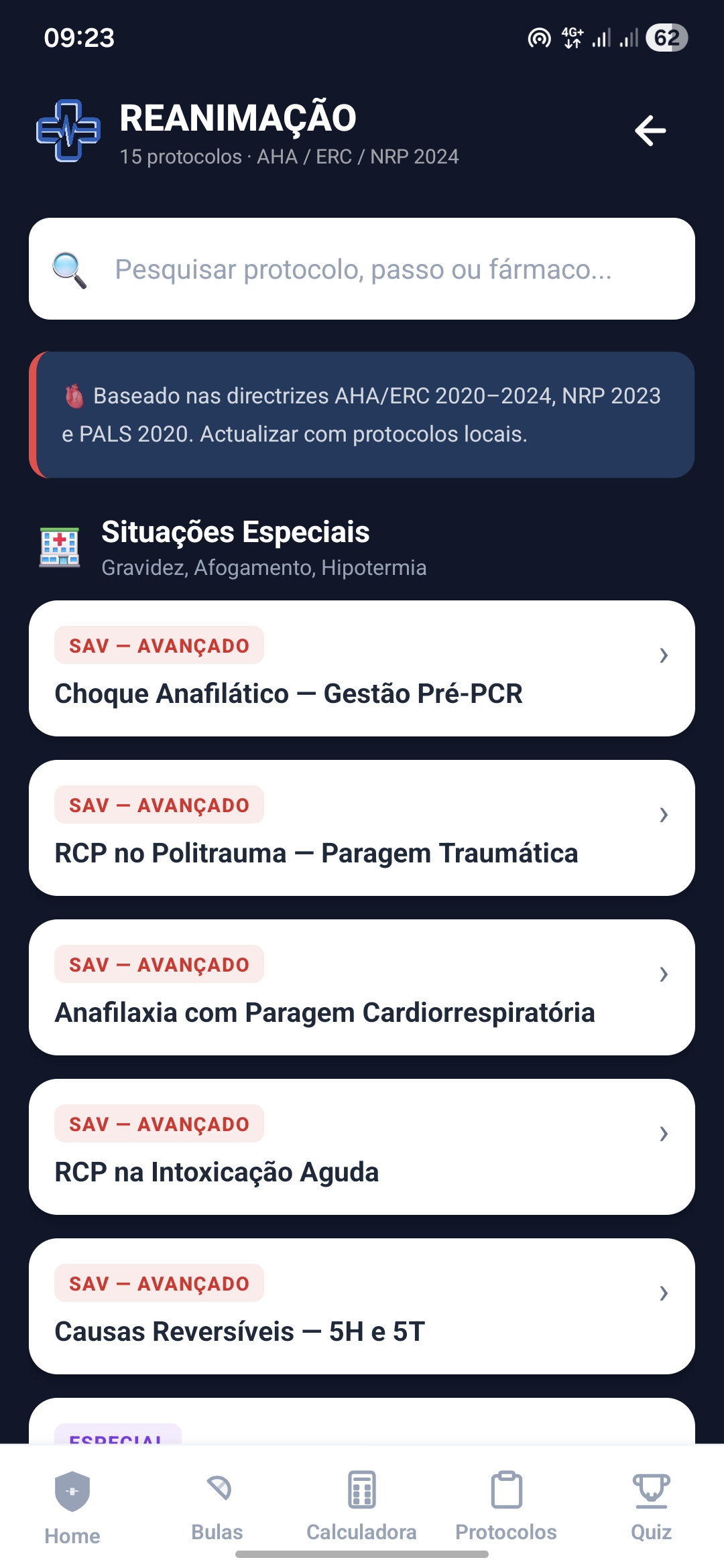 Protocolos de Reanimação passo a passo: SBV, SAV, PALS, RCP Neonatal — AHA/ERC 2024